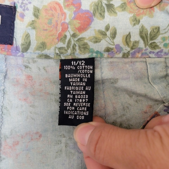 Vintage GAP Pants Womens 11/12 Pastel Floral High Rise Tapered 100% Cotton 90s - Picture 6 of 9